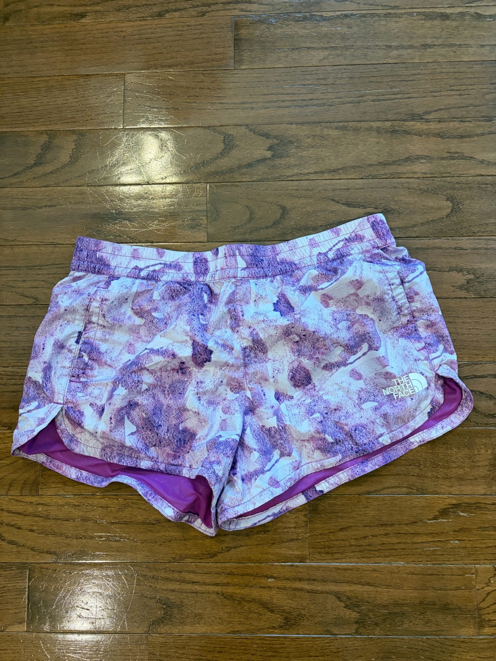 The North Face Women’s Purple Watercolor Print Running Shorts